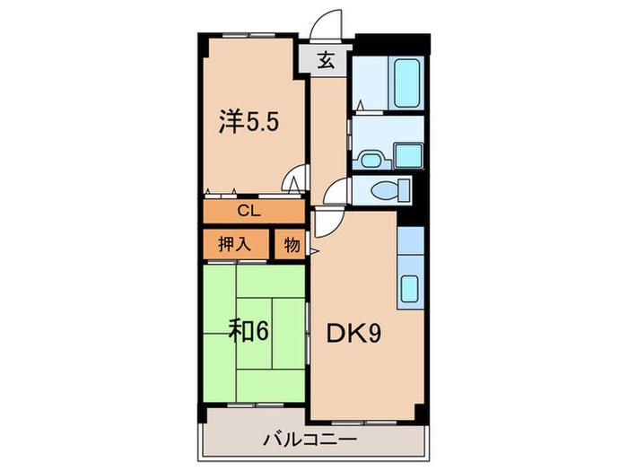 エスポワールダイエイ(2DK/1階)の間取り写真