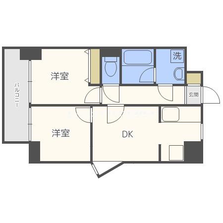 BGC難波タワー(2LDK/11階)の間取り写真