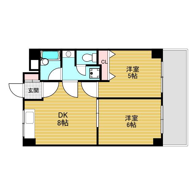 第10高光マンション(2DK/3階)の間取り写真
