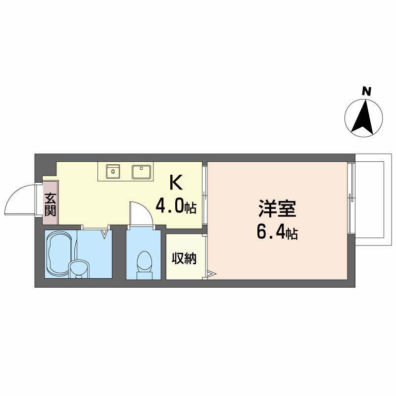 アメニティ土居 A棟(1K/2階)の間取り写真
