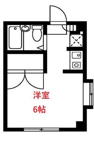 若葉ハウス(1K/1階)の間取り写真