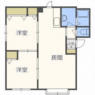 セレッソ栄通II(2LDK/1階)の間取り写真