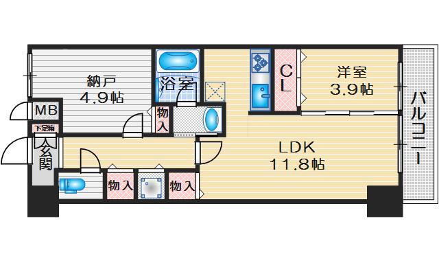 ルーエ江坂(1SLDK/10階)の間取り写真