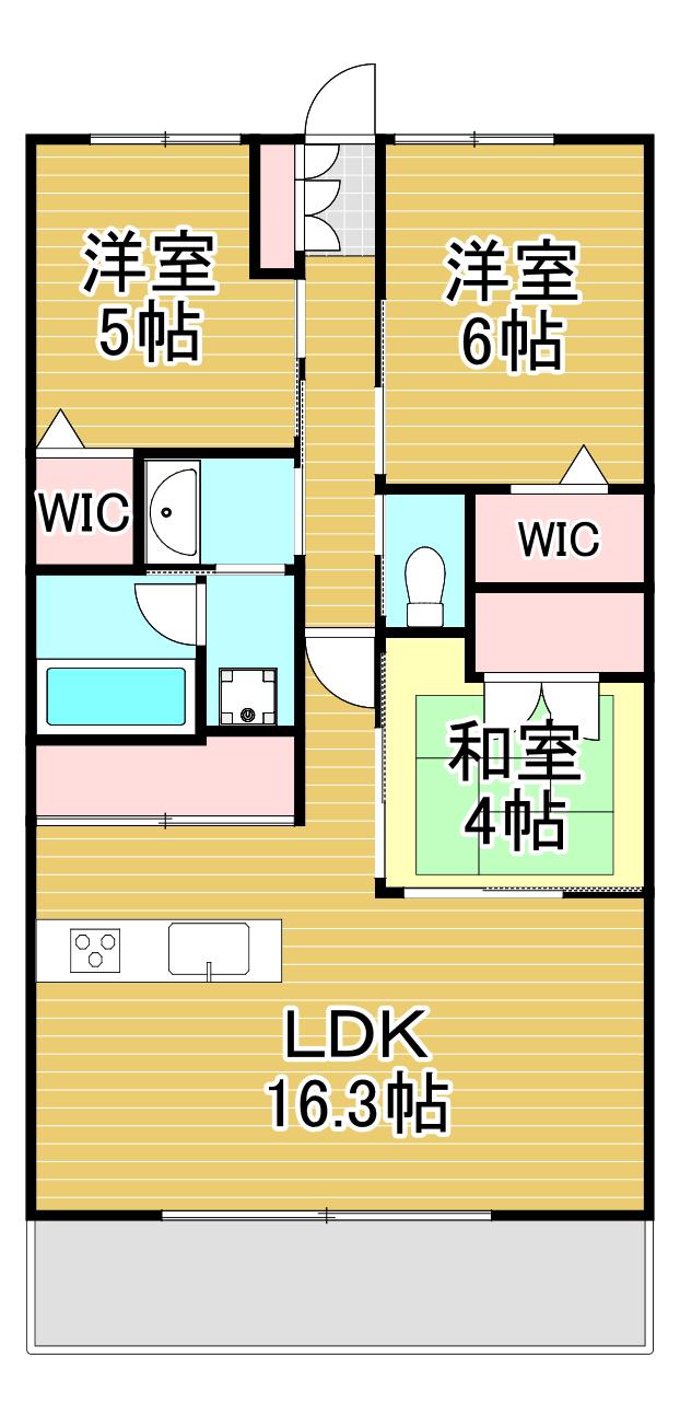 アーティックス門司ヘリテイジ(3LDK/2階)の間取り写真