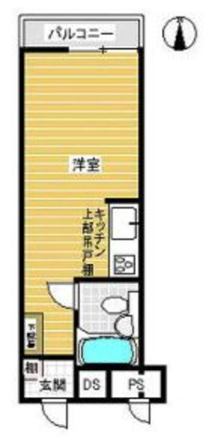 皐月マンション那の川(ワンルーム/4階)の間取り写真