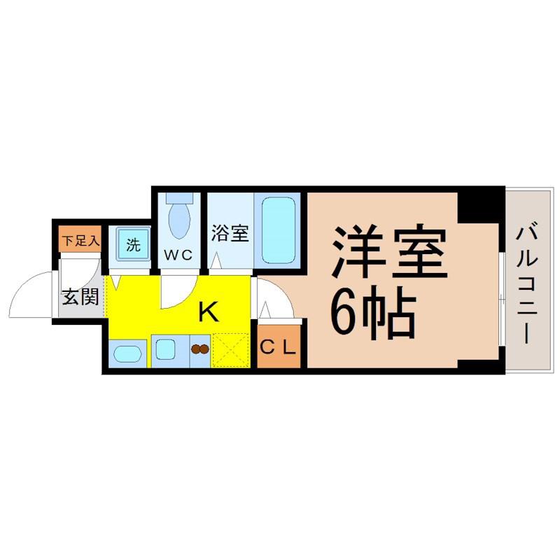 プレサンス鶴舞グリーンパーク(1K/14階)の間取り写真