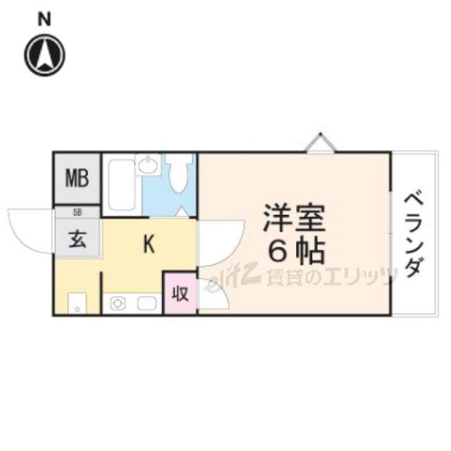 土室マンション(1K/3階)の間取り写真