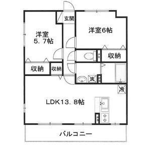 エフプラッツ(2LDK/2階)の間取り写真