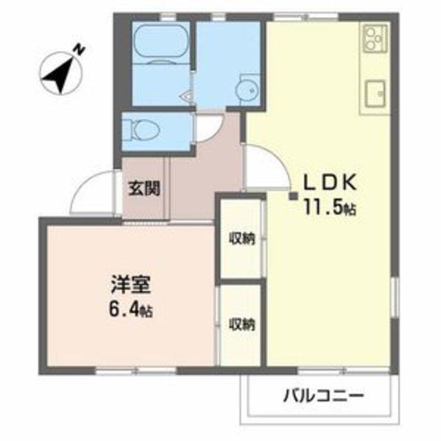 グローリー和泉(1LDK/2階)の間取り写真