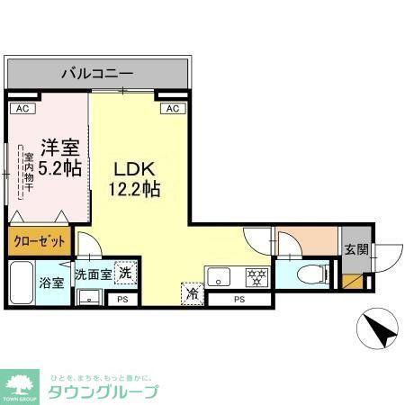 D-SOLACE新千葉3丁目(1LDK/2階)の間取り写真