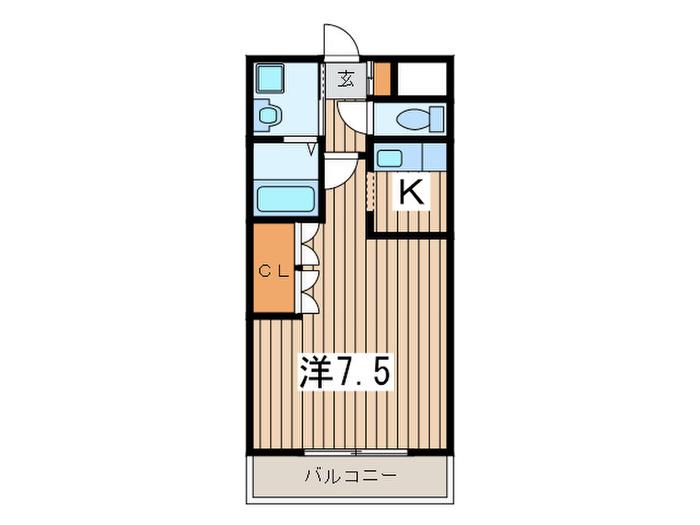 ティアラ(1K/2階)の間取り写真