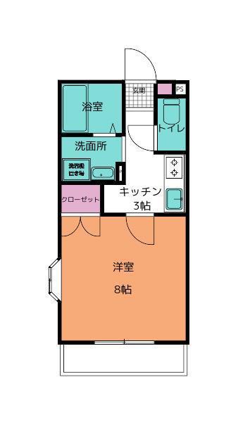 ハイツ21世紀(1K/2階)の間取り写真