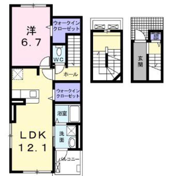 アンジュVI(1LDK/3階)の間取り写真