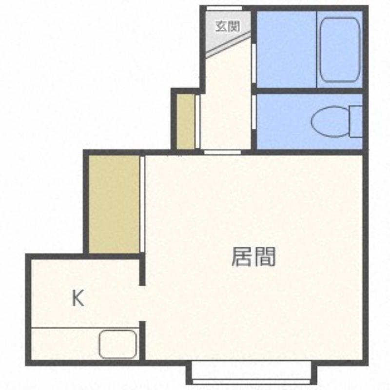 フロスティ川沿B(1K/3階)の間取り写真