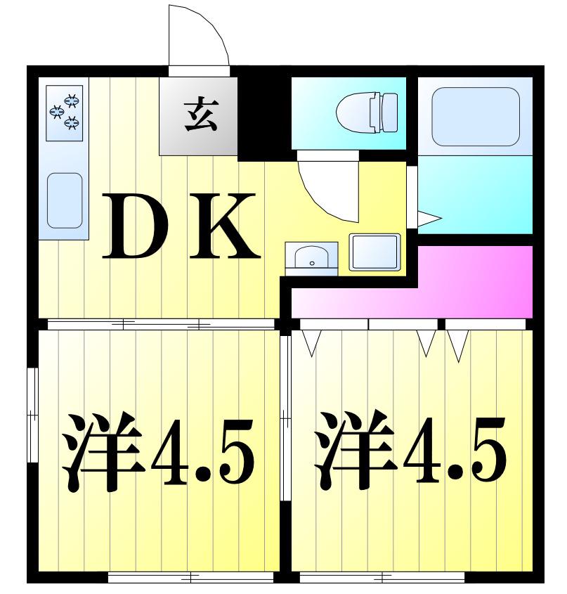 グラシア馬橋(2DK/2階)の間取り写真