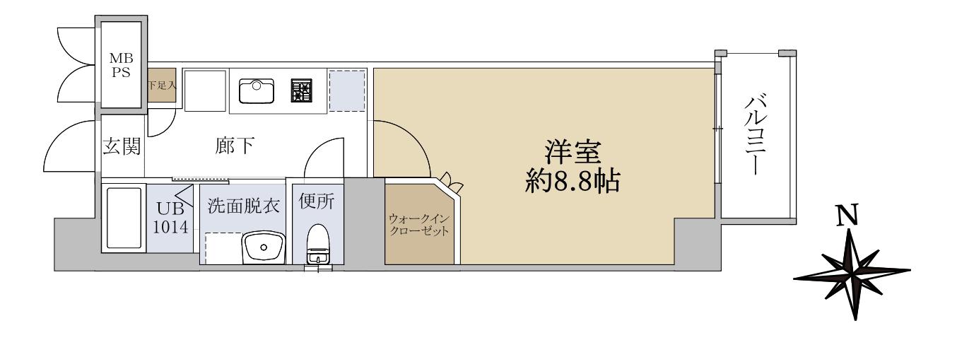 ドゥ・ヴィラージュ(1K/5階)の間取り写真