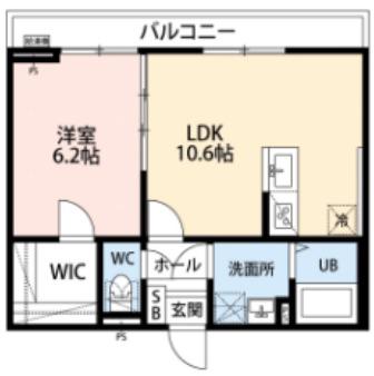 三ツ池ベース(1LDK/1階)の間取り写真