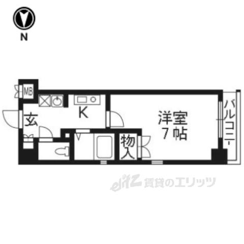 べラジオ御所東501(1K/5階)の間取り写真