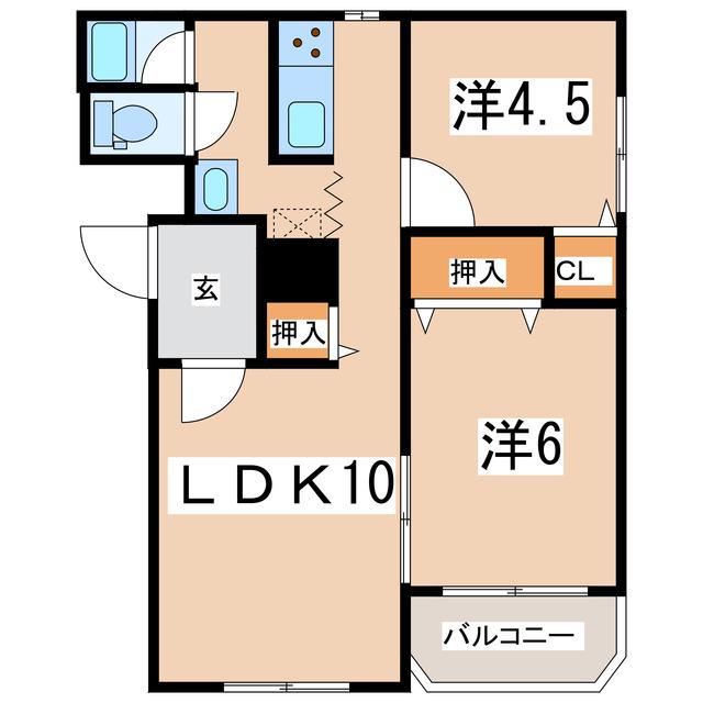 ヒーローマンション高瀬(2LDK/1階)の間取り写真