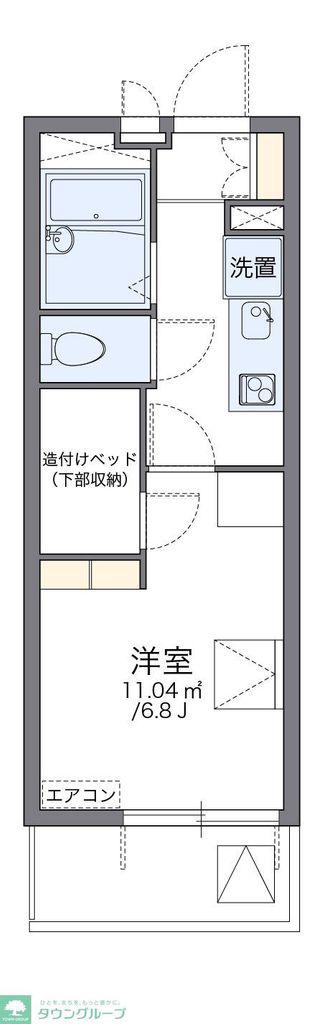 レオパレスグランティスIV(1K/3階)の間取り写真