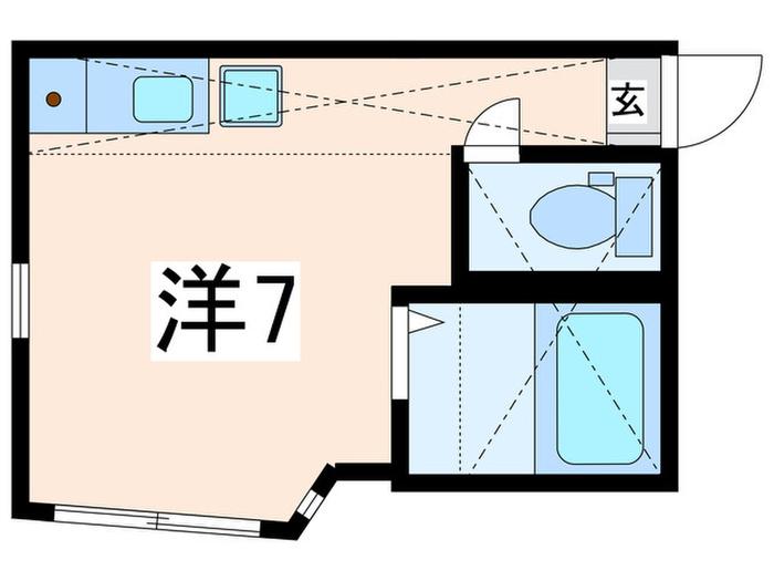 ユナイト港南オトゥール(ワンルーム/2階)の間取り写真