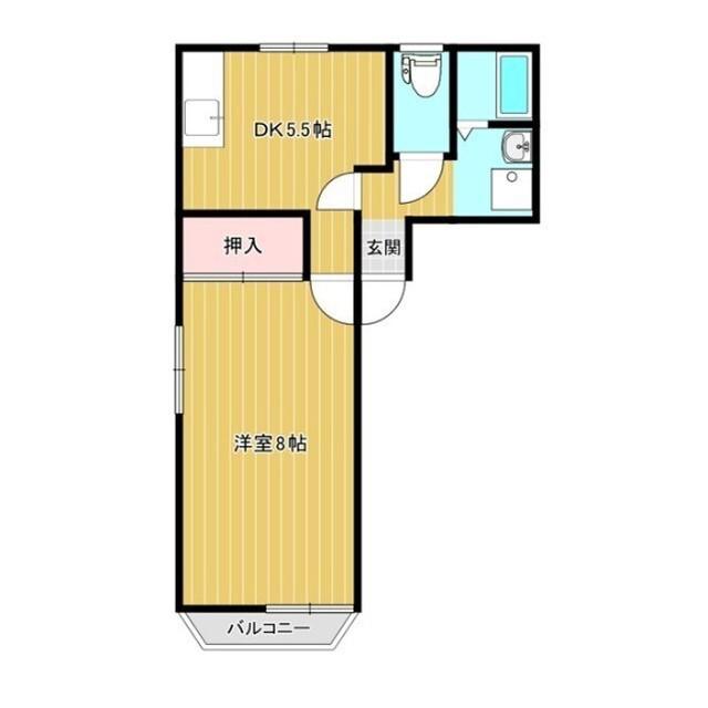 ニューたくま(1DK/2階)の間取り写真
