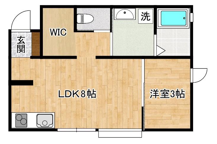 さくらステージ九工大前(1LDK/1階)の間取り写真