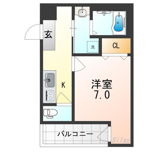 フジパレス西加賀屋サウス(1K/3階)の間取り写真