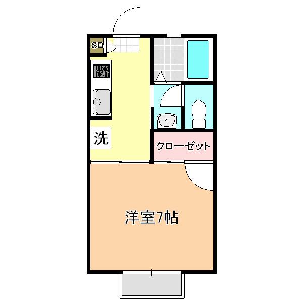 タウンコート(1K/2階)の間取り写真