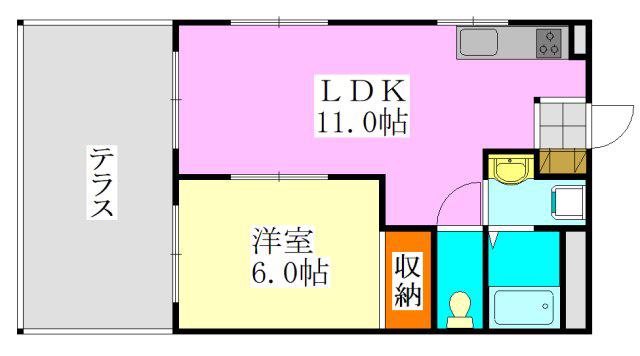 近藤マンション(1LDK/1階)の間取り写真