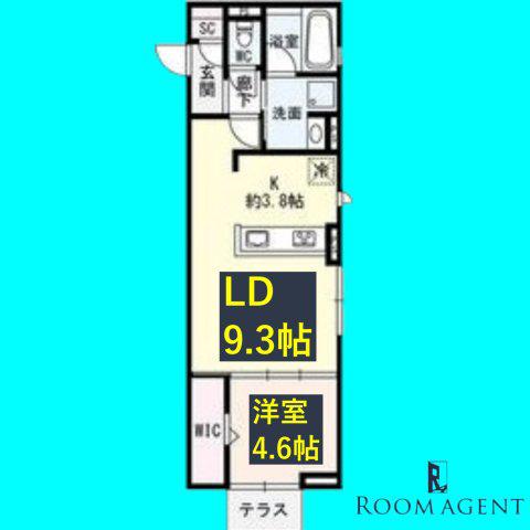 SIEBEN YOTSUYA(1LDK/1階)の間取り写真