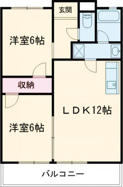メゾン長縄(2LDK/2階)の間取り写真