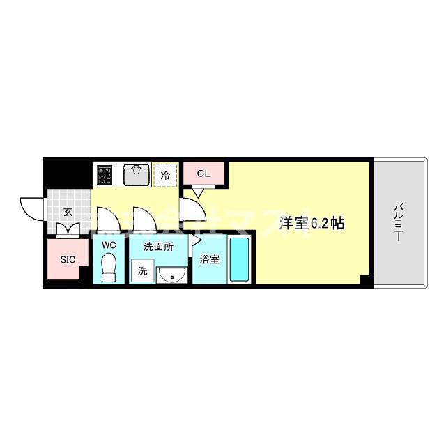 エスリード大阪NEXUS(1K/2階)の間取り写真