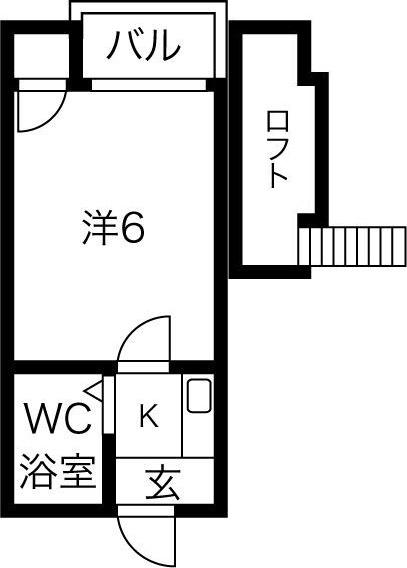 アパートメント住之江(1K/1階)の間取り写真