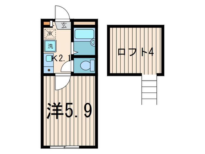 グロリア溝の口(1K/1階)の間取り写真