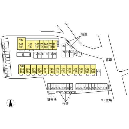 カエツリアルフィールドD-ROOM B(1LDK/1階)の間取り写真