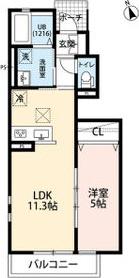 クレール PEARFIELDIII(1LDK/1階)の間取り写真