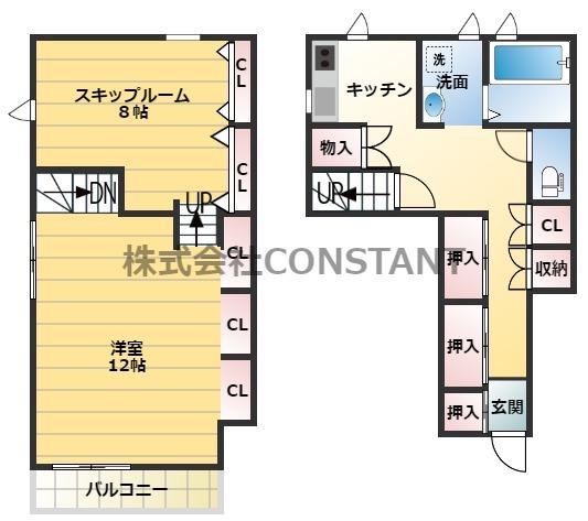 ココカラハウス藍住(1SK/1階)の間取り写真