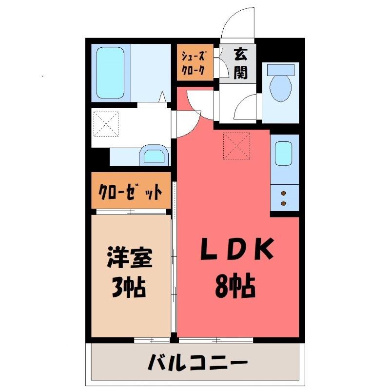 アンフルール(1LDK/3階)の間取り写真