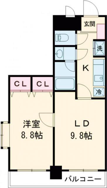 フィール白山公園(1LDK/7階)の間取り写真