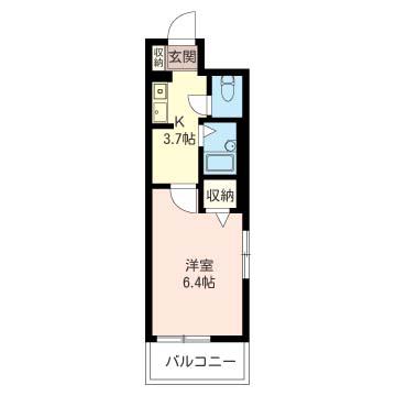 BIENA(1K/2階)の間取り写真