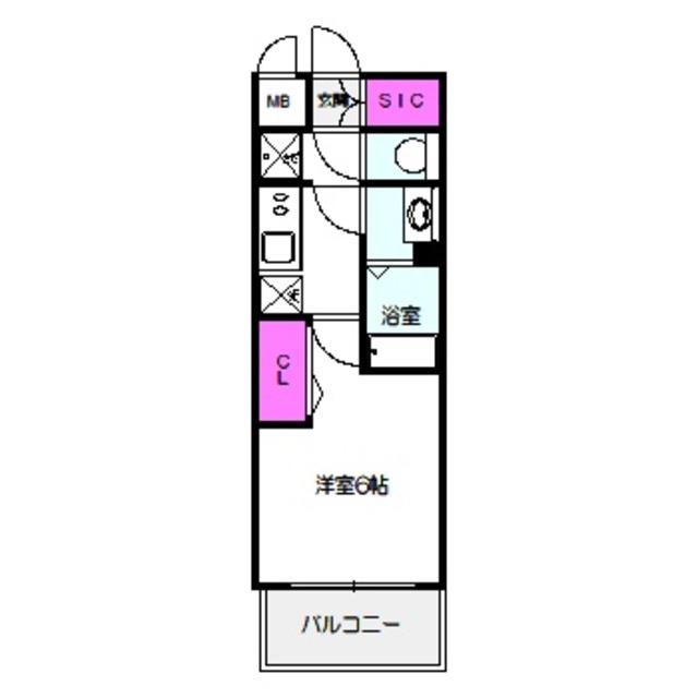 グランカリテ大阪城イースト(1K/8階)の間取り写真