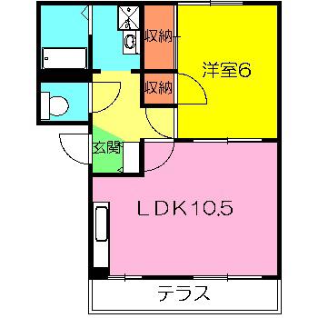 グリーンヒル1995(1LDK/1階)の間取り写真