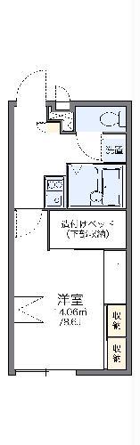 レオパレスサンハイムIII(1K/1階)の間取り写真