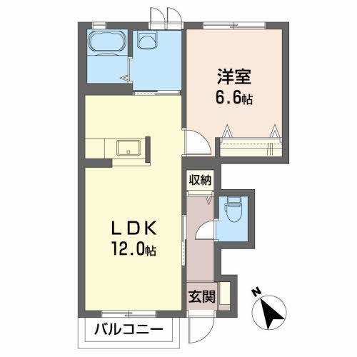 シャーメゾンクレストA(1LDK/1階)の間取り写真