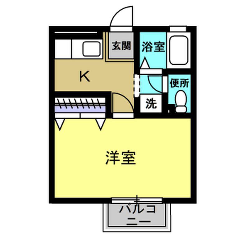 リプレK(1K/1階)の間取り写真