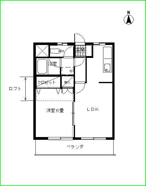シャト-・ヒルズ(1LDK/1階)の間取り写真