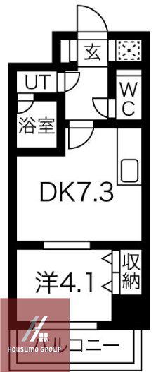 ONE ROOF FLAT TENJINBASHI(1DK/2階)の間取り写真
