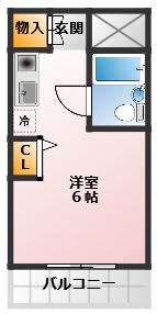 ウインベルソロ川越第6(ワンルーム/1階)の間取り写真