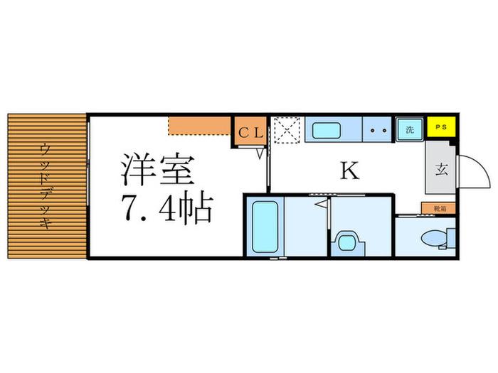 ドムール西院寿(1K/1階)の間取り写真